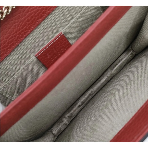 Gucci GG Interlocking G Red Leather Crossbody Shoulder Bag - Picture 5 of 10